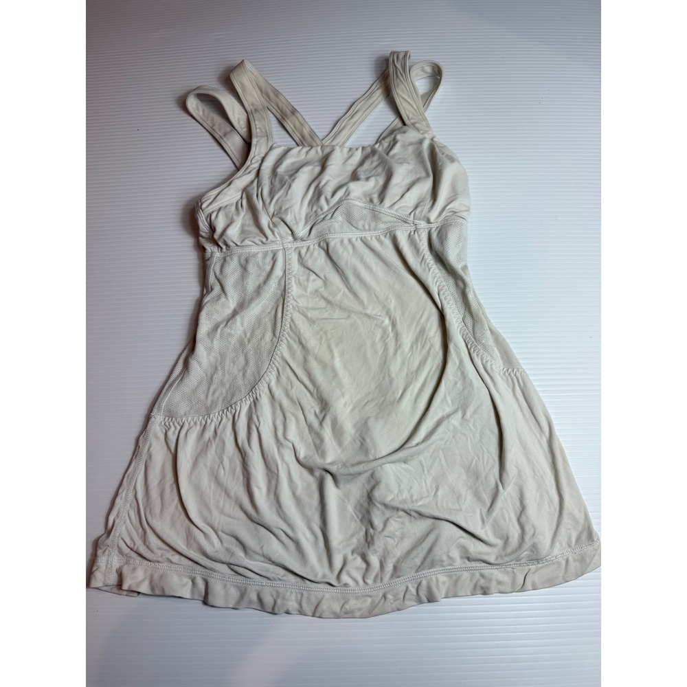 Lululemon Tank Top Athletic o Racerback Workout Dress style ‎ off white 6